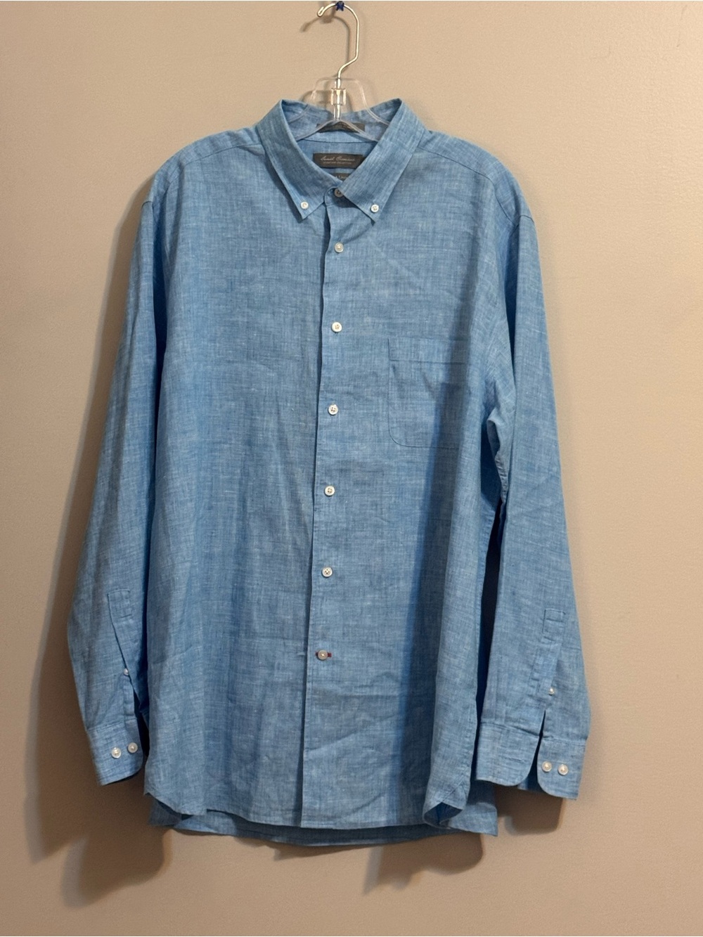 Daniel Cremieux Signature European Linen Blend Blue Shirt Men’s XL
